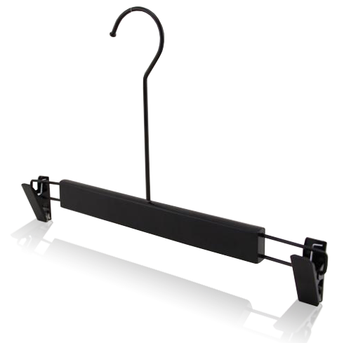 Black Wood Standard Hook Hanger with Clips 12mm - Weatherdon